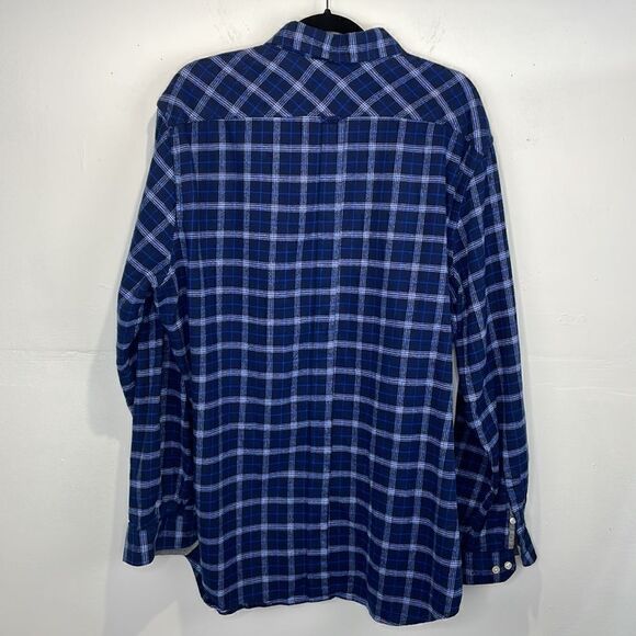 Ben Sherman Men’s Window Pane Plaid Shirt Button Up Long Sleeve Dark Blue  2XL - Picture 3 of 12